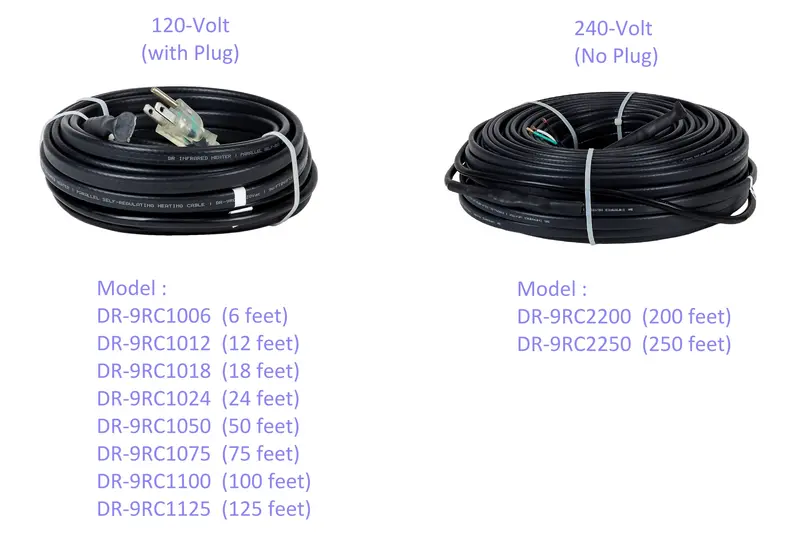 Dr. Heater Self-Regulating Roof & Pipe De-Icing Cable With Built-In Thermostat 1