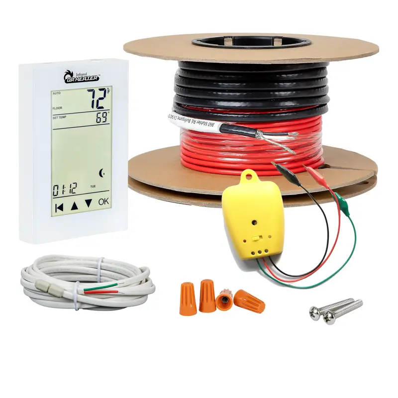 Dr. Infrared Electric Radiant Floor Heating Kit – Wifi-Enabled Thermostat & Installation Monitor 1
