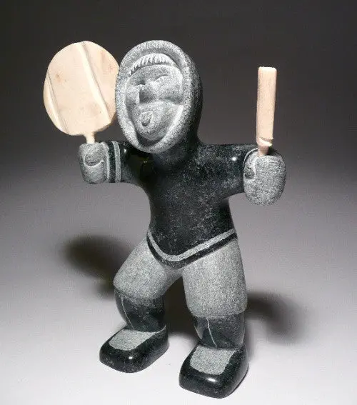 Drum Dancer Figurine Celebrating Inuit Culture By Peter Kilabuk 1