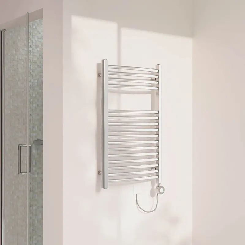 Electric Curved Towel Radiator – Pre-Filled, Chrome, 800×500Mm, 853 Btu Output 2