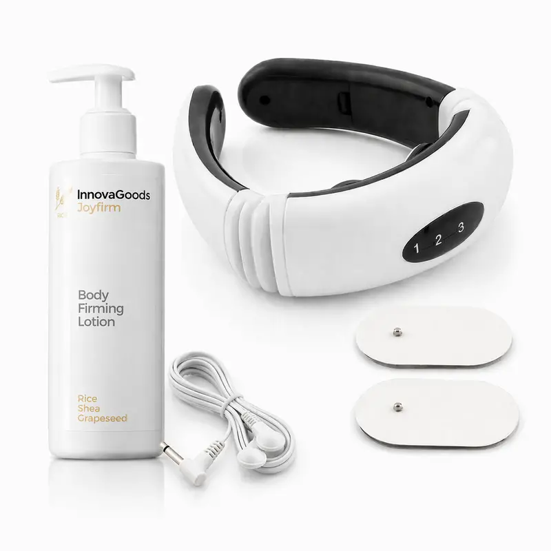 Electromagnetic Neck & Back Massager + Rice Joyfirm Firming Body Lotion (250 Ml) – Innovagoods Recovery Bundle 1