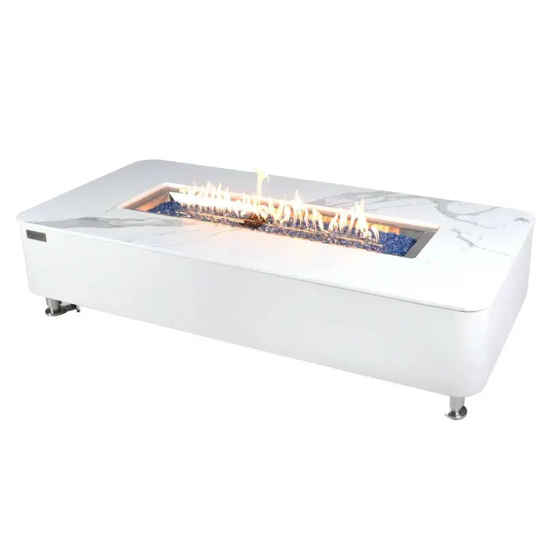 Elementi Plus Athens Fire Pit Table With Marble-Inspired Concrete Base 1