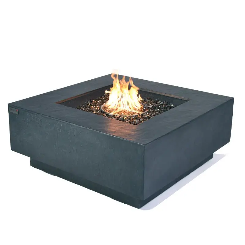 Elementi Plus Bergen Square Concrete Fire Pit Table 1
