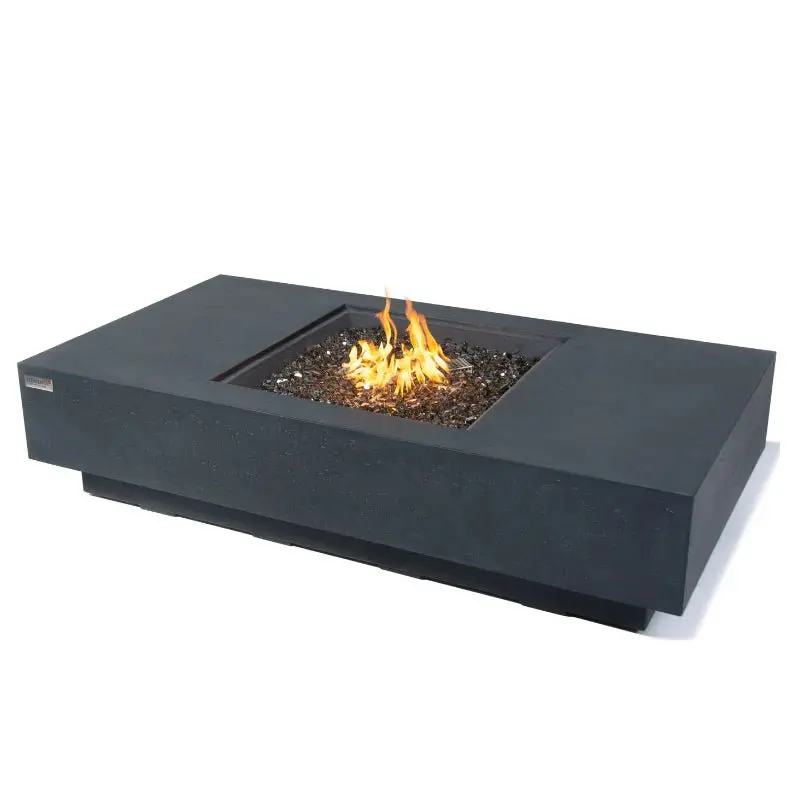 Elementi Plus Cannes Rectangular Fire Pit Table – Concrete Design 1
