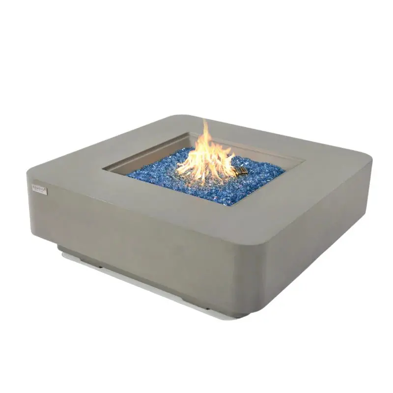 Elementi Plus Lucerne Square Concrete Fire Pit Table 1