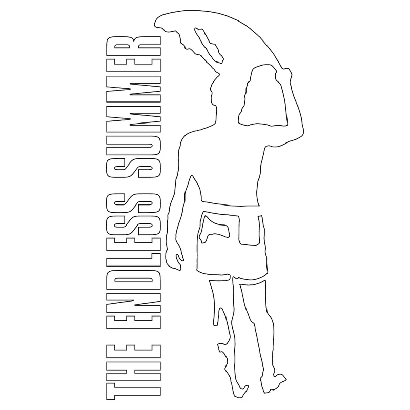 Endless Summer Surfer Silhouette Sticker – 2.8" X 5.3" 1
