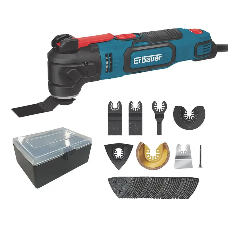 Erbauer Emt300-Qc Multi-Tool Kit – Variable-Speed Oscillating Tool With 44 Accessories, 300W 1