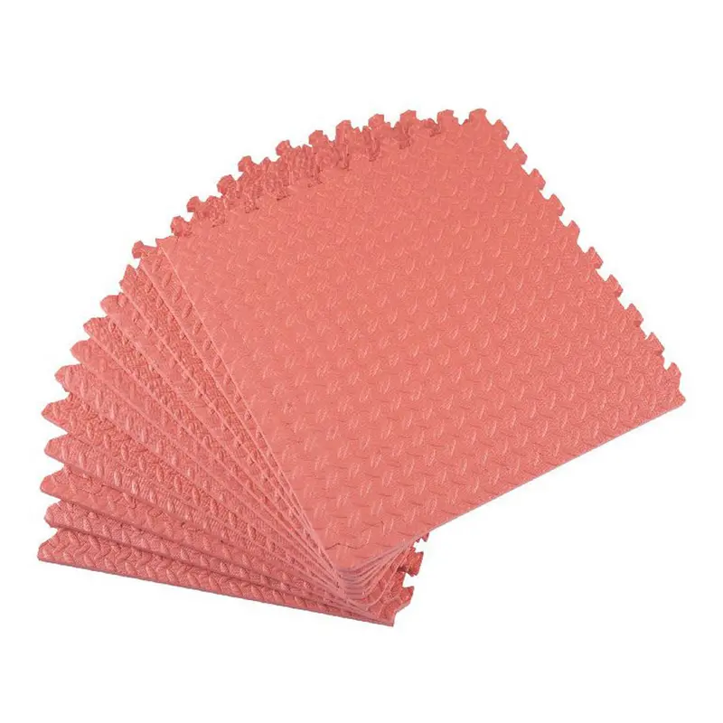 Essentials Interlocking Anti-Slip Floor Tiles – Red Foam, 20Mm Thick, High-Density, 12-Pack 1
