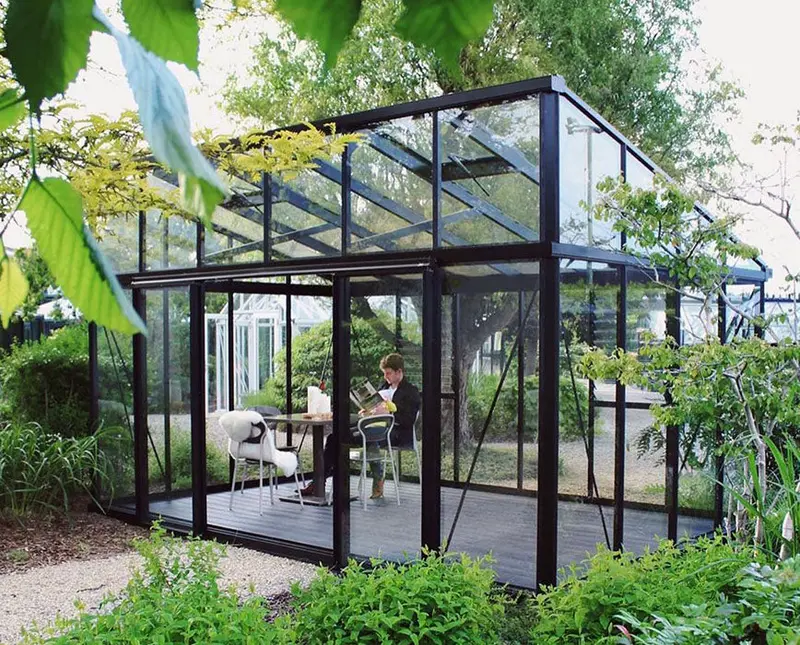 Exaco Janssens M23 Sloping-Roof Greenhouse – 8' X 10' X 9' Contemporary Garden Studio 1
