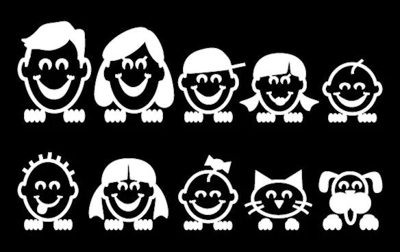 Face Family Collection Sticker – 12 X 4 Inches 1