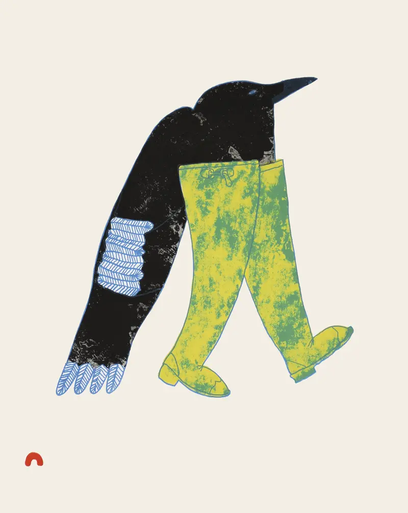 Final Print: 2025 Dorset Edition By Ningiukulu Teevee – "Kamikutaalik" (One With Long Boots) 1