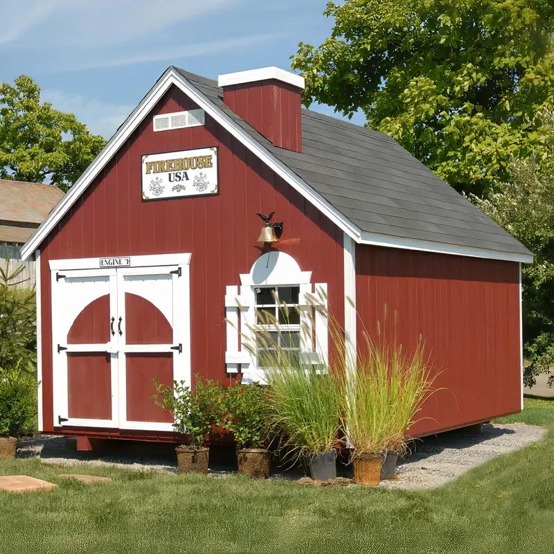 Firehouse Playhouse – Little Cottage Co. Themed Kids’ Play Building 1