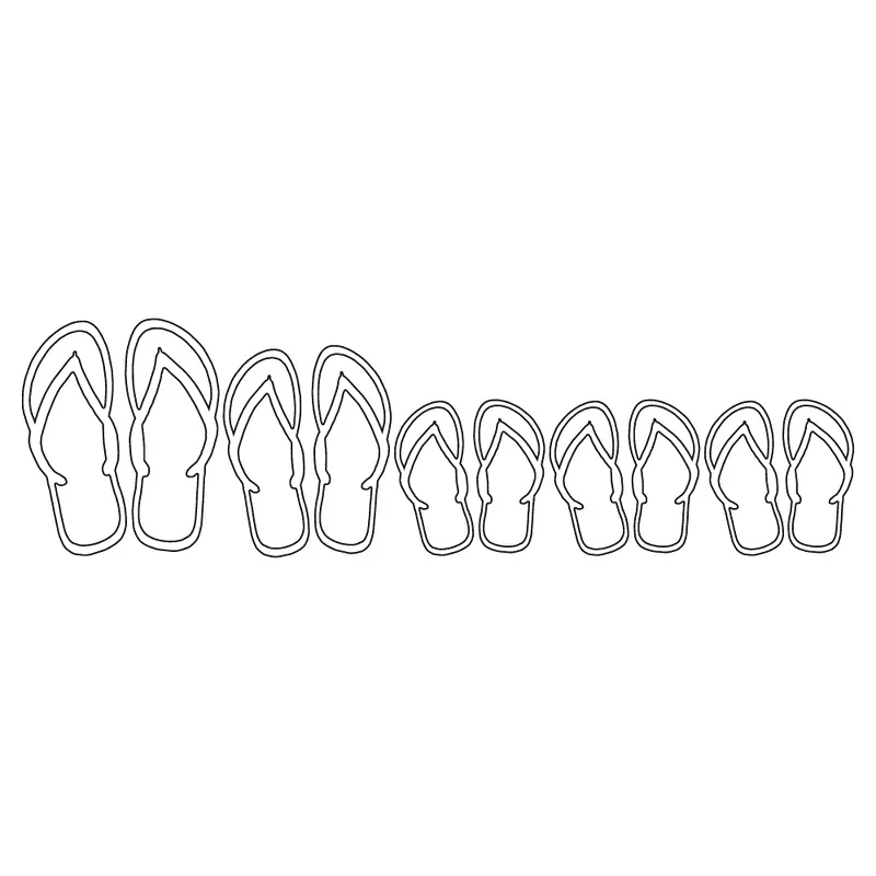 Flip Flop Family Design Sticker – 12 X 4 Inches 1