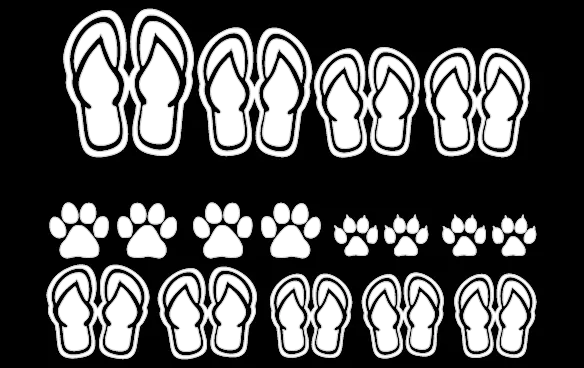 Flip Flop Family Set Sticker – 12 X 4 Inches 1
