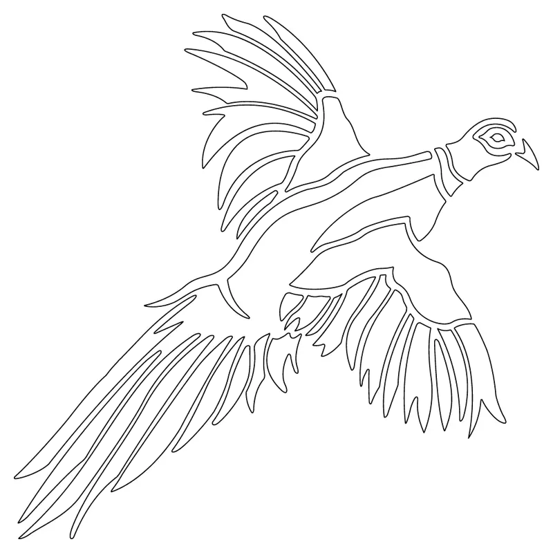 Flushed Pheasant Hunt Scene Sticker – 6" X 6" 1