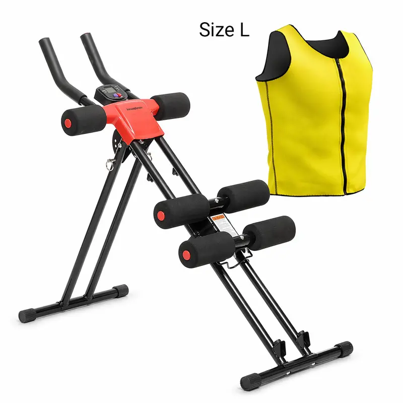 Foldable Abdominal Trainer Pack: Exercise Guide + L Sauna Vest For Men By Innovagoods 1