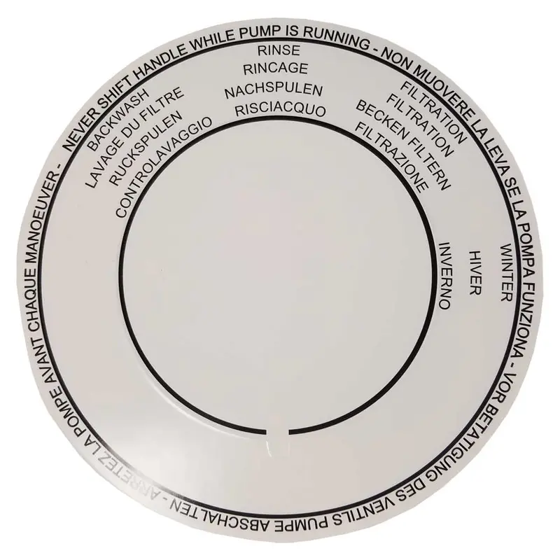 Four-Position Filter Valve Replacement Label – Hydrotools Part 87906 1