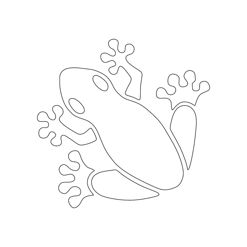 Frog-Themed Sticker – 2.5 Inch Square Illustration 1
