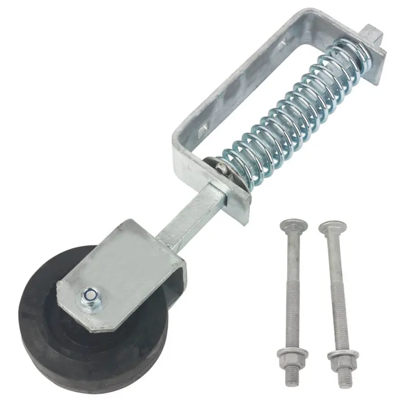 Gatemate Heavy-Duty Spring-Loaded Gate Wheel – Galvanised Steel, 100Mm, Silver 1