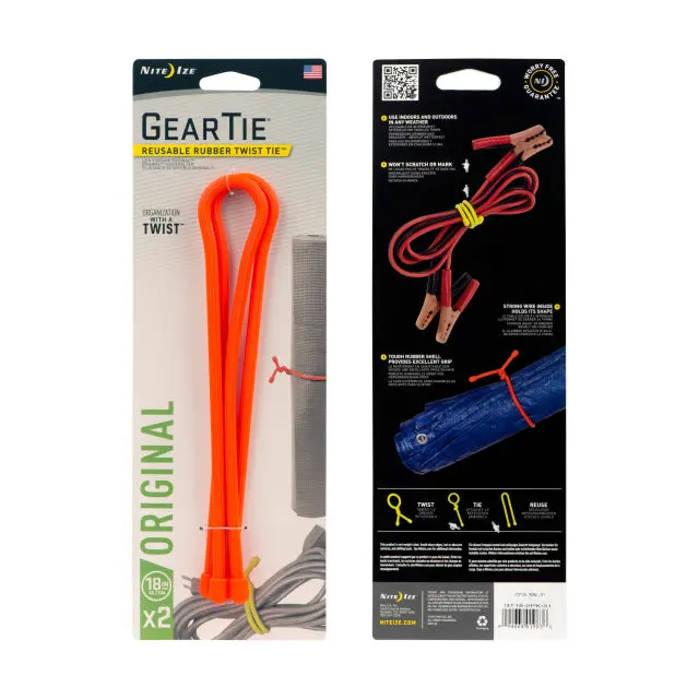 Gear Tie Reusable Rubber Twist Ties – 18-Inch, 2-Pack 1