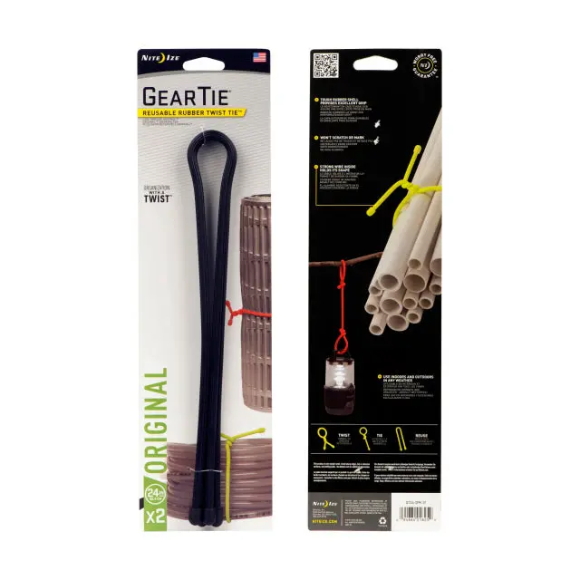 Gear Tie Reusable Rubber Twist Ties – 24-Inch, 2-Pack 1