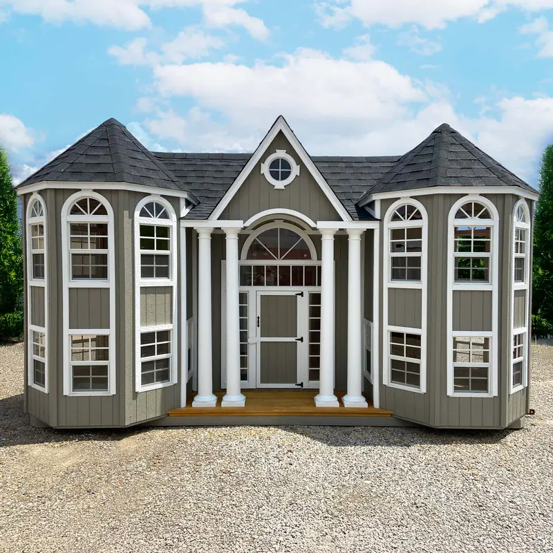 Grand Portico Mansion Playhouse – Little Cottage Co. Upscale Kids’ Retreat 1