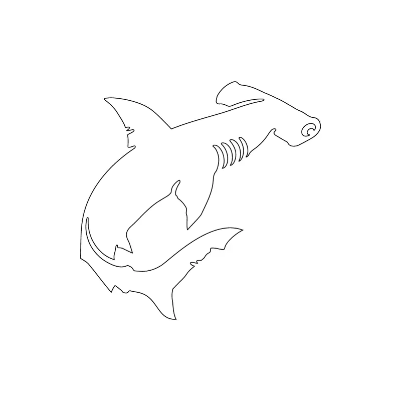 Hammerhead Shark Sticker – 2.5 In Square Ocean Animal Design 1