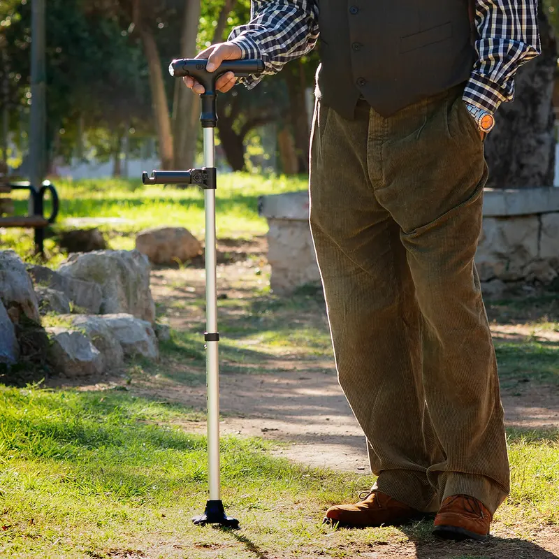 Hannde Extendable Led Walking Cane With Alarm And Mechanical Grip 1