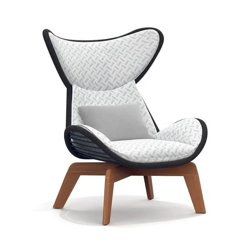 Harp Lounge Armchair With Solid Teak Frame 1