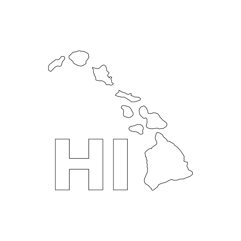 Hawaiian Island Pattern Sticker – 2.5 In Square Tropical Design 1
