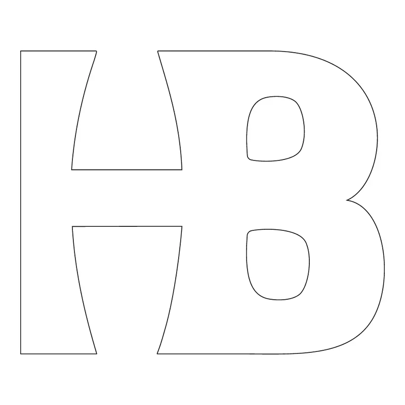 Hb Logo Minimalist Sticker – 5 Inch Square 1