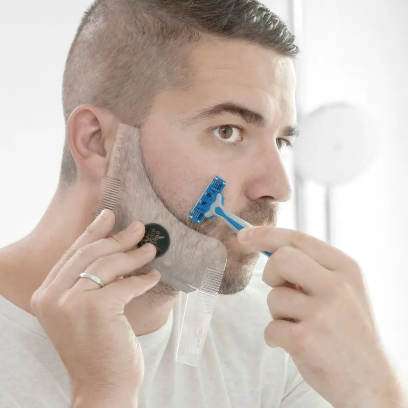 Hipster Barber Beard Shaping Template – Precision Stencil For Clean Edges By Innovagoods 1