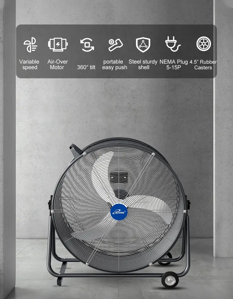 Ilg8Mf30-83 30-Inch Ul-Listed High-Velocity Drum Fan — Industrial Air Circulator For Barns, Garages & Greenhouses 2