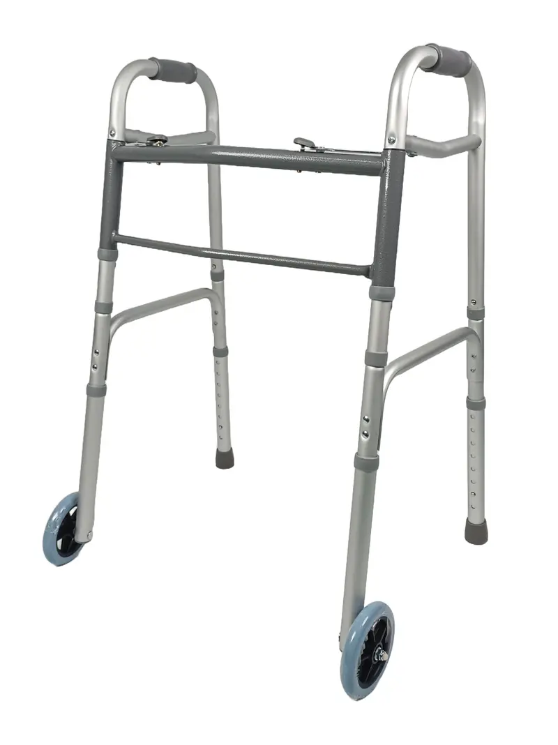 Iliving Ilg-670 Lightweight Folding Rollator — 2-Button Fold, Front Wheels, Stand-Assist Feature, Adjustable Height 1