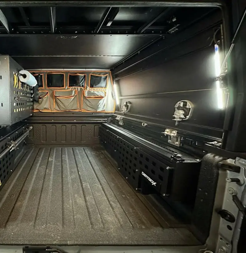 In-Bed Low-Profile Tool Storage Box For Pickup Trucks 1