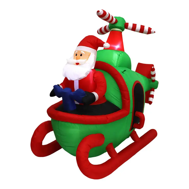 Inflatable Outdoor Santa Helicopter – Weatherproof Led Decor, 1.37M Tall 1