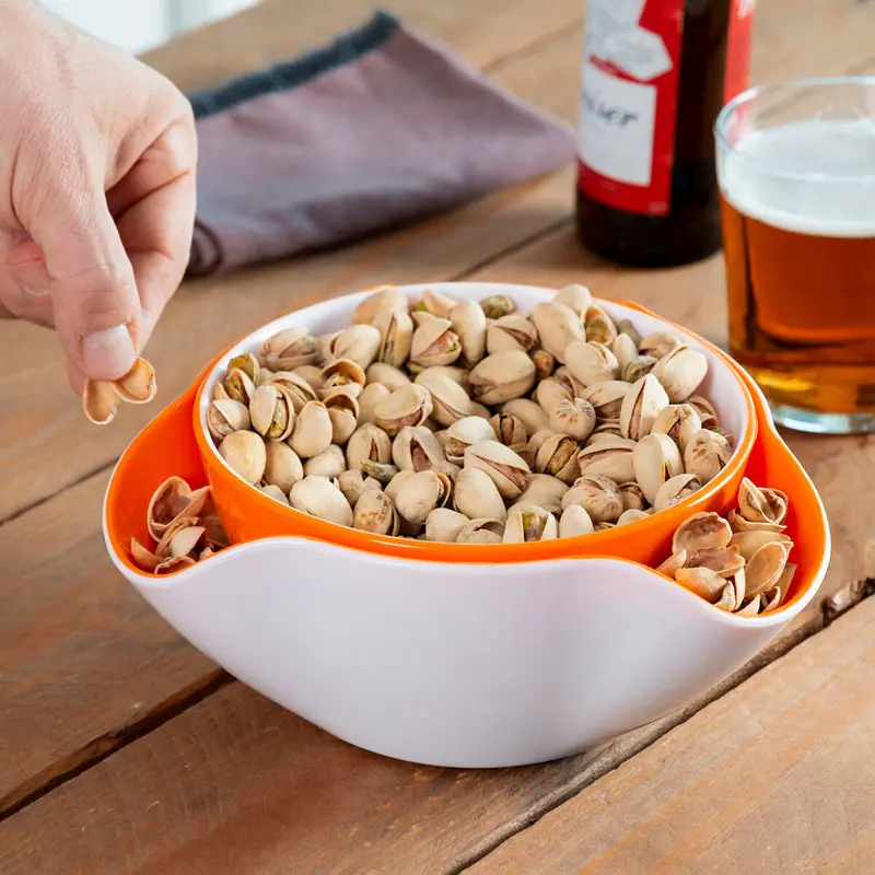 Innovagoods 2-In-1 Snack Bowls – Stackable, Leak-Resistant Duo Set (2-Piece) 1