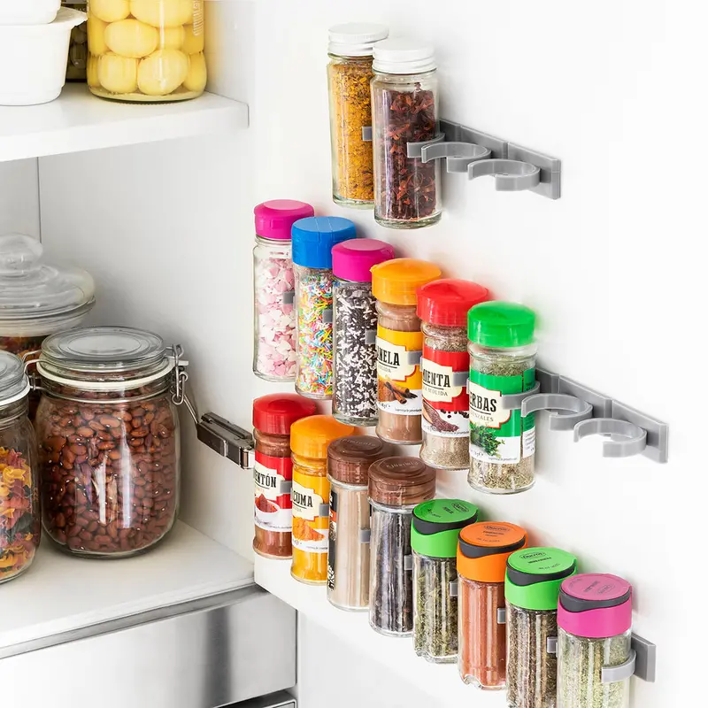 Jarlock Adhesive Spice Organizer – Modular, Stackable Spice Jars (20-Pack) By Innovagoods 1