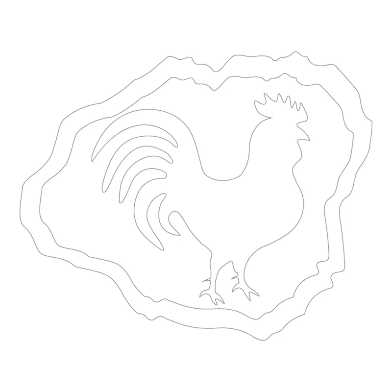 Kauai Island Rooster Vinyl Sticker – 5" X 5" (Design #166) 1