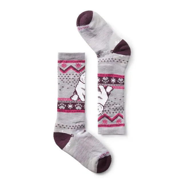 Kids’ Winter Sport Polar Bear Print Over-The-Calf Socks 1