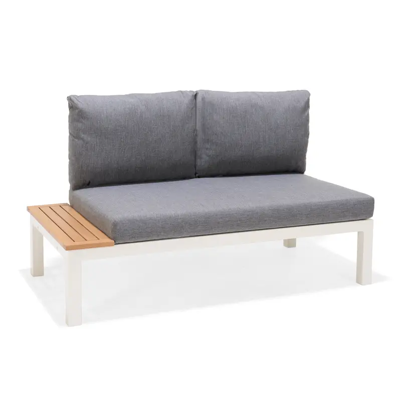 Kings Hydra White Side Sofa – Aluminum Base & Solid Wood Accents 1