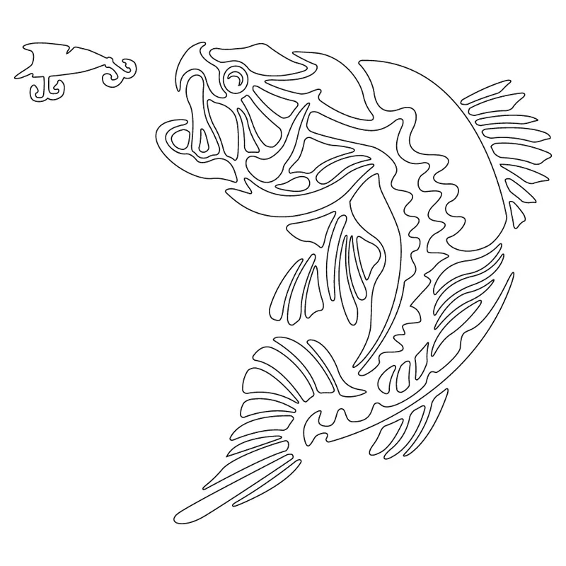 Largemouth Bass Angling Sticker – 6" X 6" 1