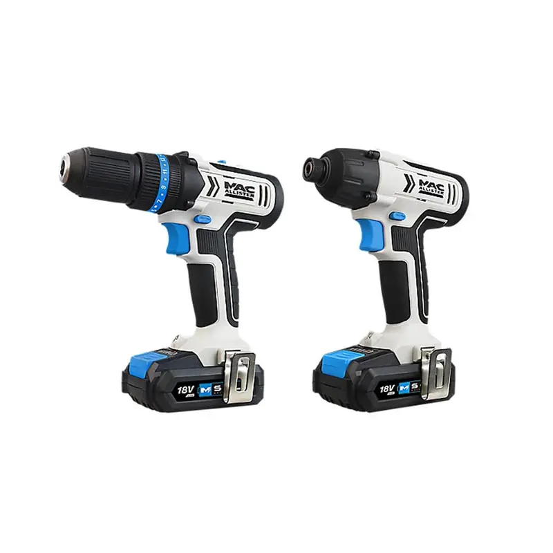 Mac Allister 18V Cordless Combi Drill & Impact Driver Kit – Includes Two 2Ah Batteries 1