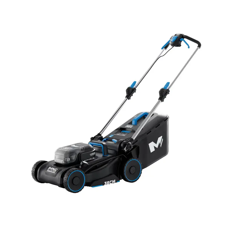 Mac Allister Cordless Rotary Lawnmower – 38Cm Cutting Width, Adjustable Height, 4Ah Battery Included 1