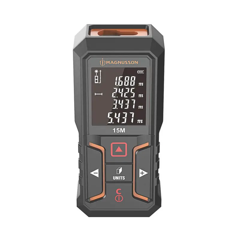 Magnusson Laser Distance Measurer – Lcd Screen, Built-In Rechargeable Battery, Usb Port 1