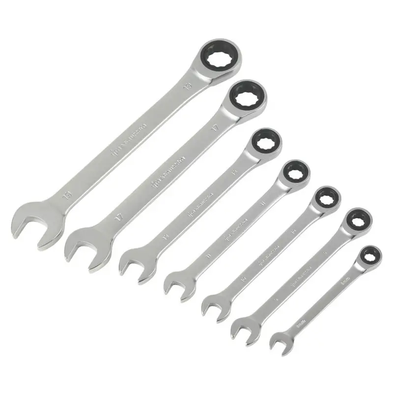 Magnusson W018-5 Ratchet Spanner Set – Twin-Ended Metric, Hardened Steel, 7-Piece Pack 1