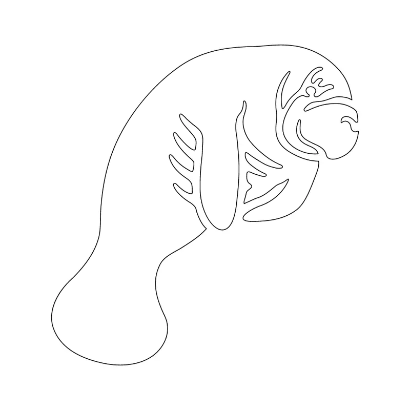 Manatee Wildlife Sticker – 2.8 X 5.3 Inch Oval Format 1