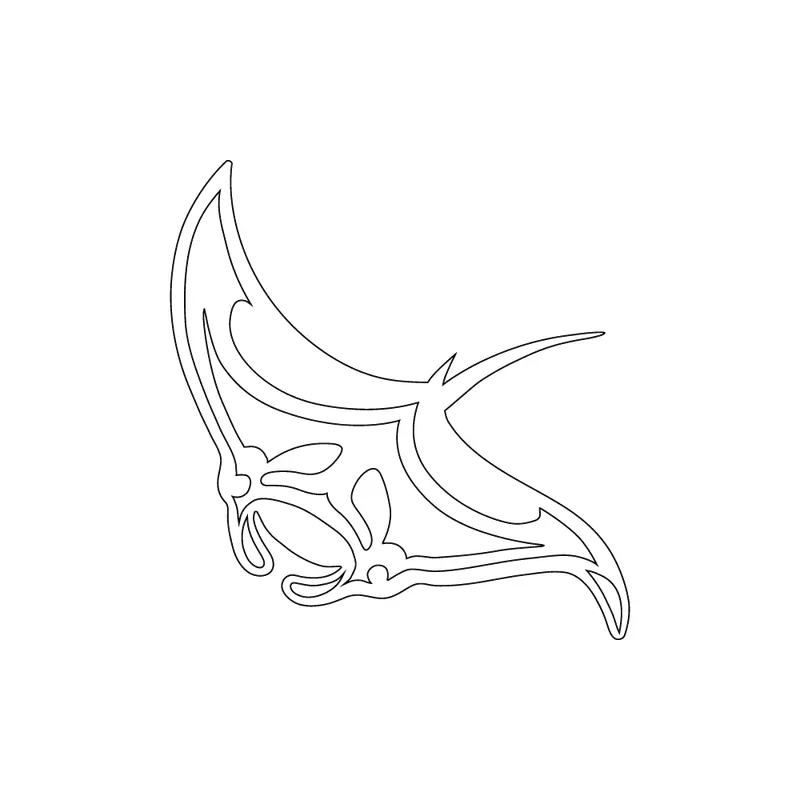 Manta Ray Sticker – 2.5 In Square Underwater Creature Graphic 1