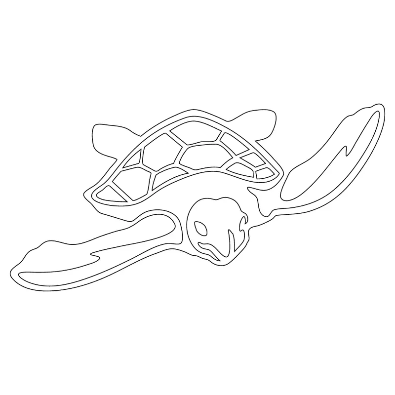 Marine Turtle Decal – 2.8" X 5.3" Conservation-Focused Sea Life Design 1