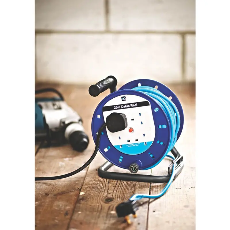 Masterplug Ldct2513Bq/4-Xd 4-Gang Cable Reel – 25M, 13A, Overload Protection, 240V 2